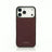 burgundy italian saffiano leather iphone 17 pro case with white background