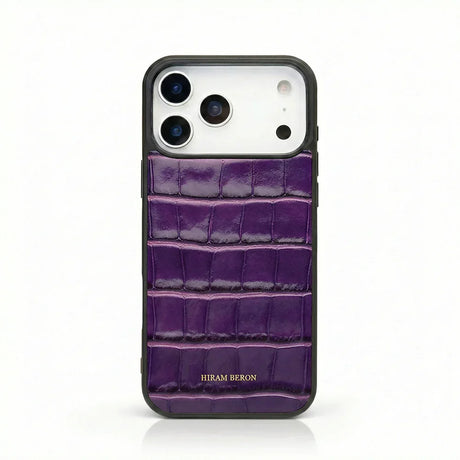 iPhone Case - Italian Calfskin with Embossed Crocodile Pattern (MagSafe)
