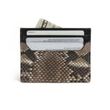 Snake skin wallet with card slots on a white background