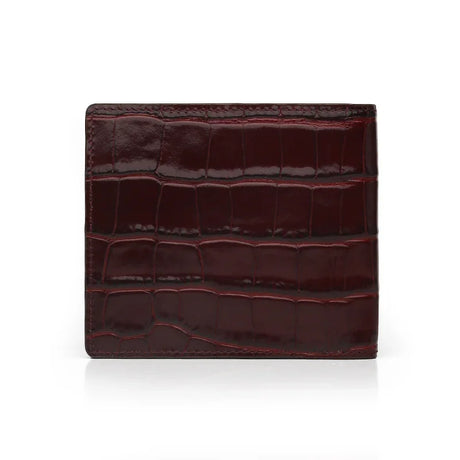 back view for burgundy bifold wallet