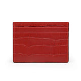 Red crocodile-patterned cardholder on a white background