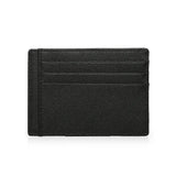 Black leather cardholder on a white background