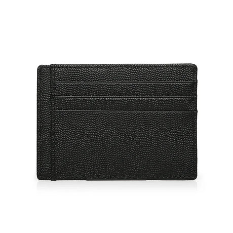 Black leather cardholder on a white background