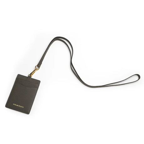 grey cardholder with lanyard on a white background