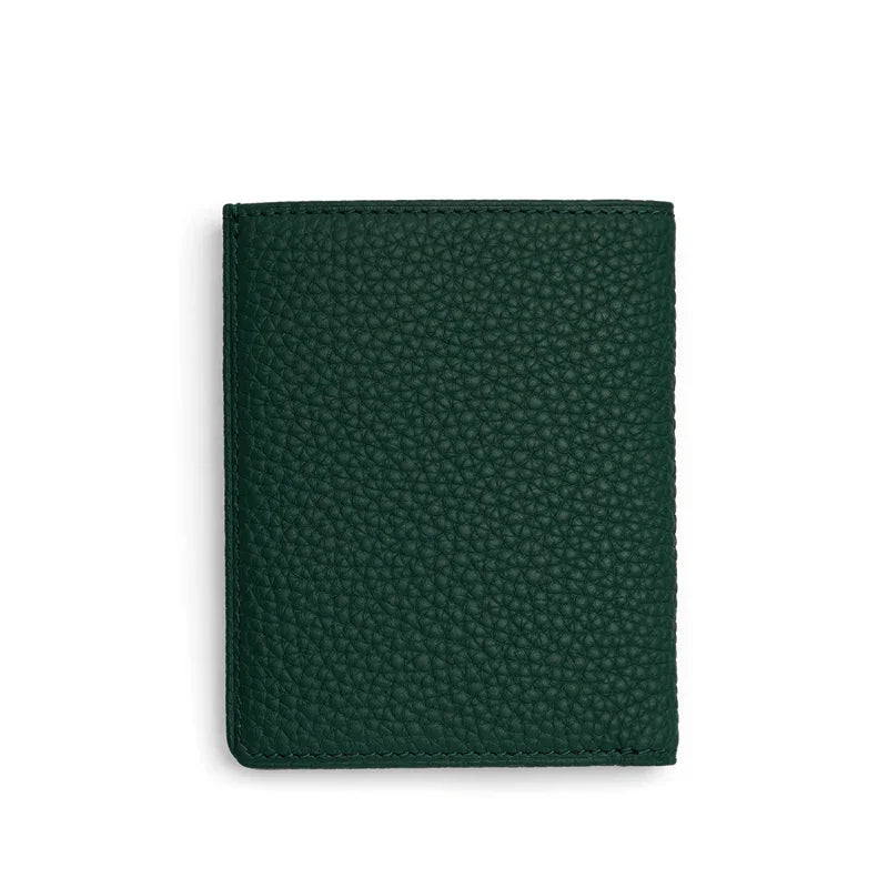 back view of pebble green slim wallet