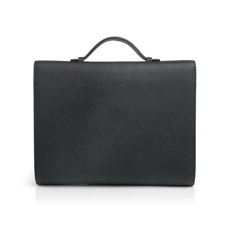 the back of the black saffiano folio briefcase