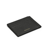 Black leather cardholder with gold brand name"HIRAM BERON" on a white background