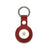 Red pebble leather airtage keychain on a white background