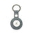 Apple AirTag holder in a gray leather case on a white background