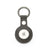 Grey epsom leather airtag keychain on a white background