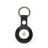 Black leather keychain holder on a white background