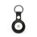 Black leather keychain holder on a white background
