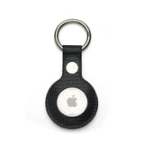 Black leather keychain holder on a white background
