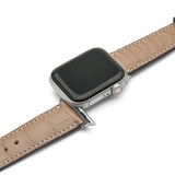 Poussier crocodile skin watch strap on a white background