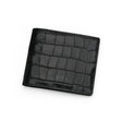 glossy black crocodile-patterned wallet on a white background