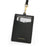 Black cardholder with a lanyard featuring 'Hiram Beron' branding on a white background.