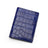 Blue crocodile patterned passport holder on a white background