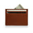 Brown Italian leather wallet with cards and money on a white background