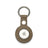 Beige leather Apple AirTag holder on a white background