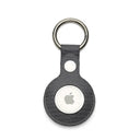Grey leather keychain holder on a white background
