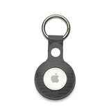 Grey leather keychain holder on a white background