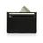 Black vegetable tanned leather card case with money and cards on a white background
