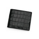 Black crocodile texture leather wallet, luxury men's bifold design, premium craftsmanship
