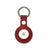 Red epsom leather airtag cover on a white background