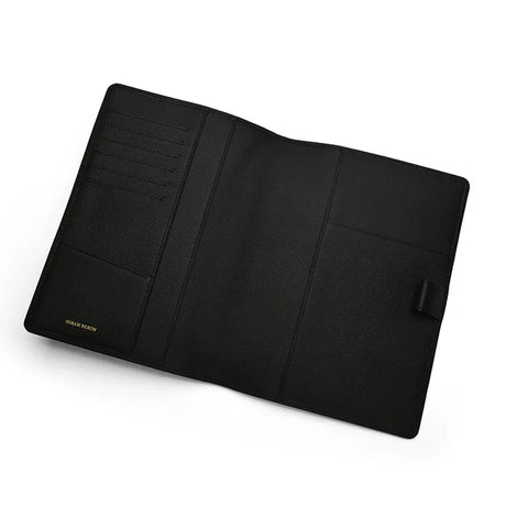 the inside look for the black leather notebook cover