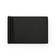 Black leather money clip card wallet on a white background