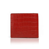 back of the red leather wallet