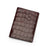 Burgundy crocodile-patterned leather wallet on a white background