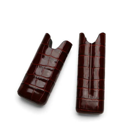 Luxury crocodile-embossed leather cigar cases, rich burgundy, premium texture, ideal for private label or OEM