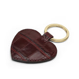 Heart Shape Keychain - Italian Calfskin with Crocodile Pattern