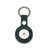 Green pebble leather Apple AirTag keychain holder on a white background