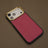 Rose France goat skin iphone 17 pro max with brown leather background