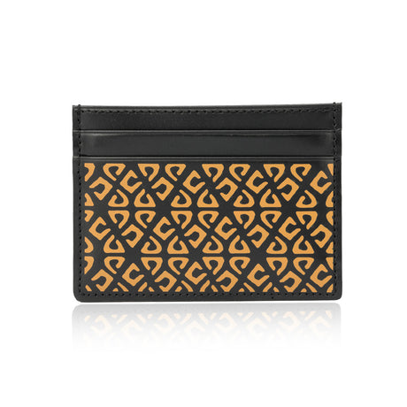 Black screen-printed card holder
