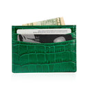 light green crocodile pattern card holder