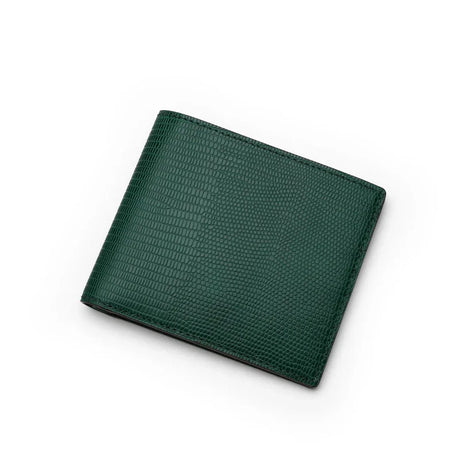 Green lizard pattern men wallet on a white background