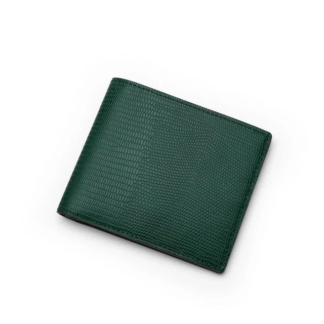 Green lizard pattern men wallet on a white background