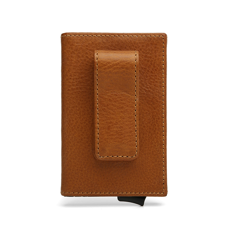 POP Up Card Case - Full Grain Italian Vegetable Tanned Leather (RFID Blocking)