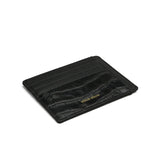 Black RFID Blocking Card Holder with HIRAM BERON brand name on it with white background