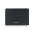 Black epsom leather cardholder with 'Hiram Beron' branding on a white background