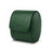Green vegetable tanned leather watch storage case with 'Hiram Beron' branding on a white background