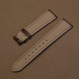 Light grey waterproof French Haas Zermatt calfskin lining on custom Italian veg-tan watch band