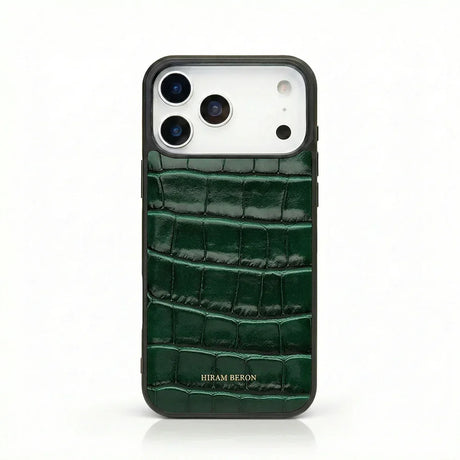iPhone Case - Italian Calfskin with Embossed Crocodile Pattern (MagSafe)