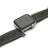 Smartwatch with a black leather strap on a white background