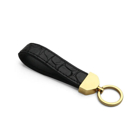Key FOB- black crocodile skin