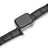 Smartwatch with a black aligator leather watch strap on a white background