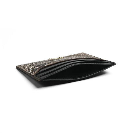 Card Case - Natural Python Skin and Calfskin with Metal Logo
